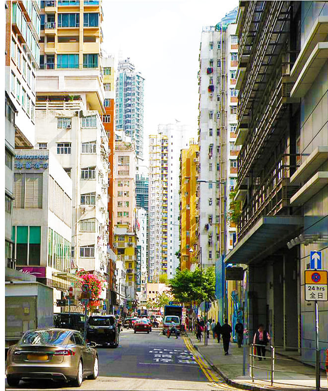 Street view of Mong Kok serviced apartments building
